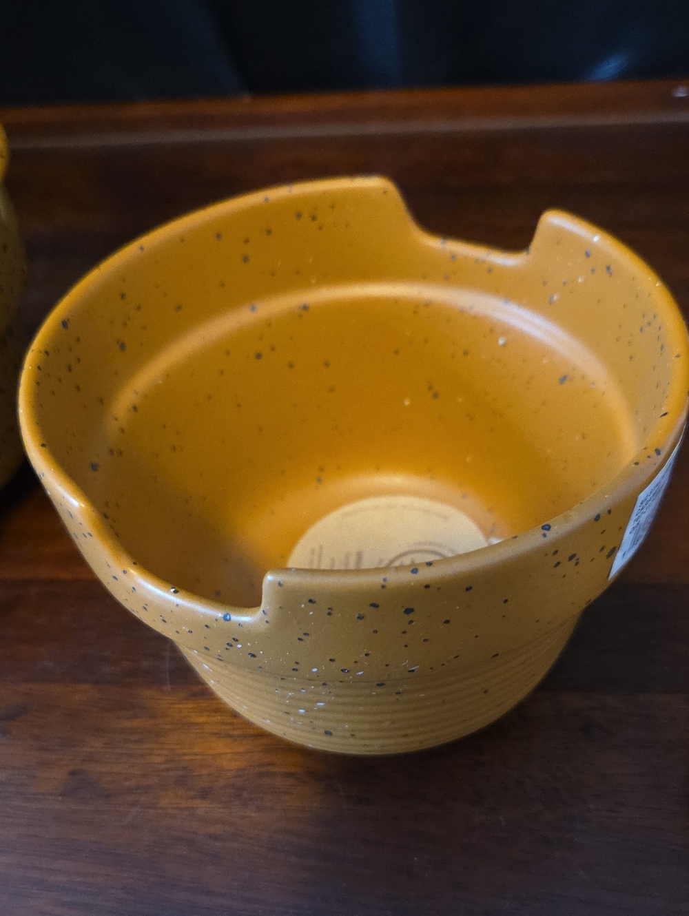 UNITED BY BLUE  Speckled Carmel Ceramic Pottery Noodle Bowls Set Of 2 - Picture 6 of 7